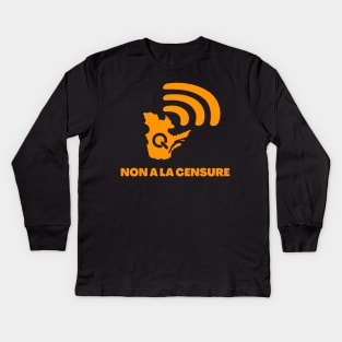 Radio Quebec non a la censure Kids Long Sleeve T-Shirt